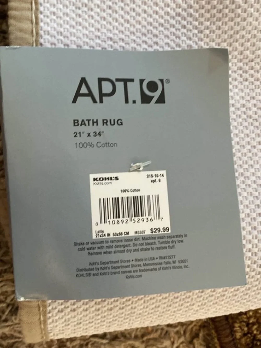 Apt. 9/ Bath Mat/ 21 x 34